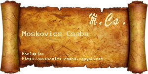 Moskovics Csaba névjegykártya