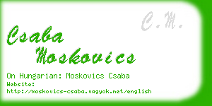 csaba moskovics business card